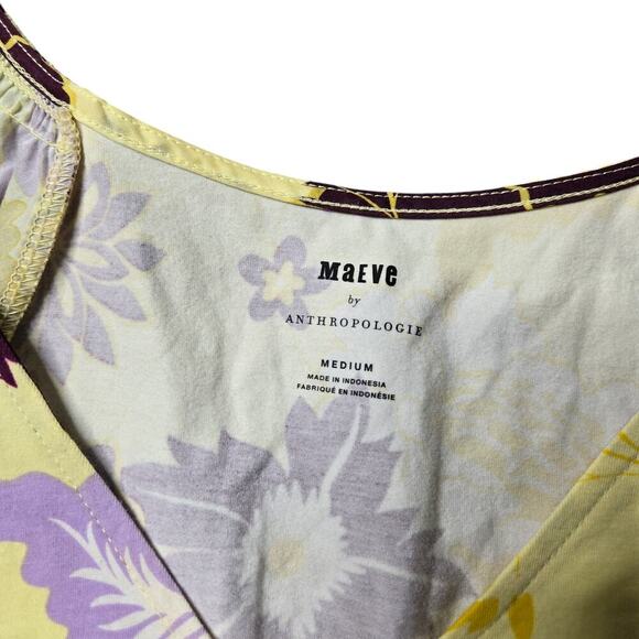 Maeve by Anthropologie Cinched Peasant Floral Top Size: M - Picture 4 of 5